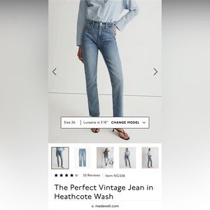 Madewell Vintage Jean size 32 in light wash
